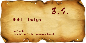 Bohl Ibolya névjegykártya