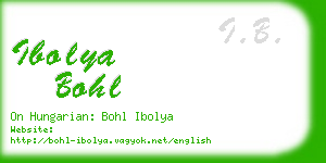 ibolya bohl business card